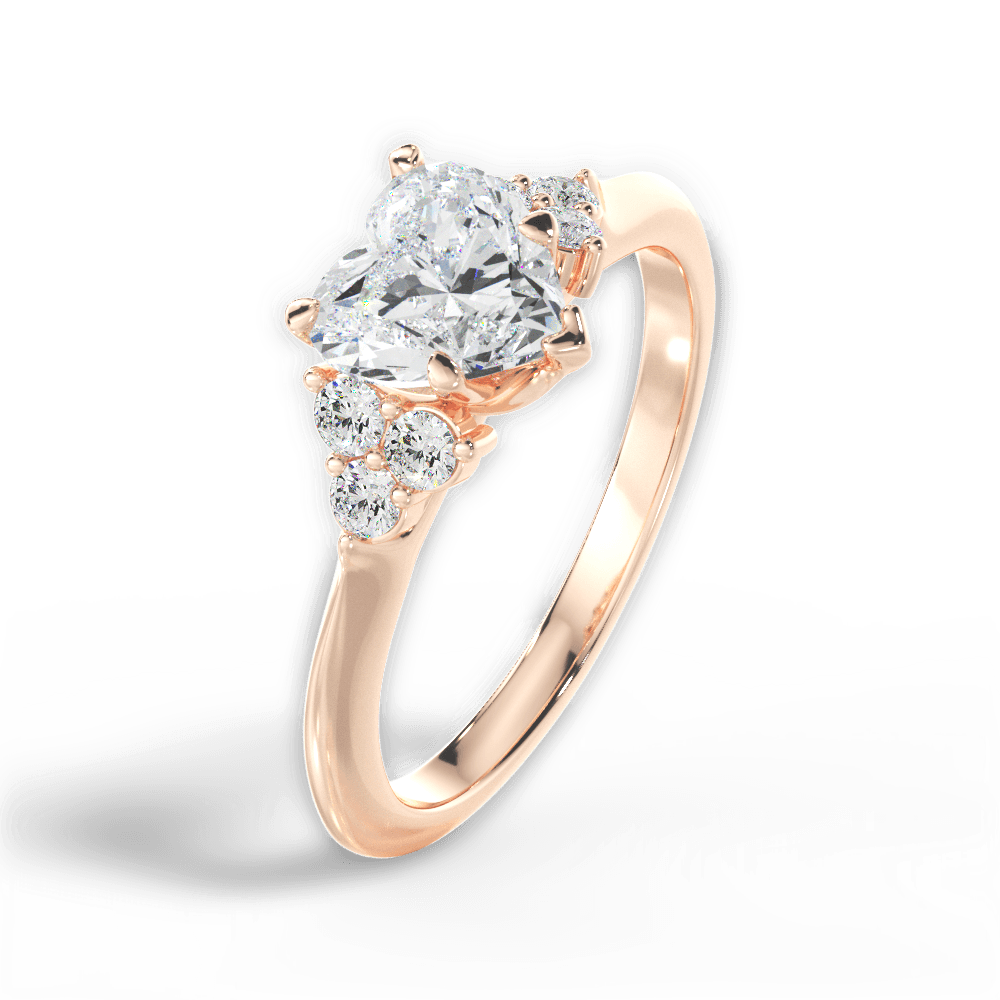 Celeste Heart Cut Lab Grown Diamond 18Kt Rose Gold Engagement Ring - View 4