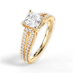 Jessica Asscher Cut Lab Grown Diamond 18Kt Yellow Gold Engagement Ring - View 4