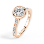 Deanna Round Cut Lab Grown Diamond 18Kt Rose Gold Engagement Ring - View 3
