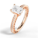 Donna Radiant Cut Lab Grown Diamond 18Kt Rose Gold Engagement Ring - View 4