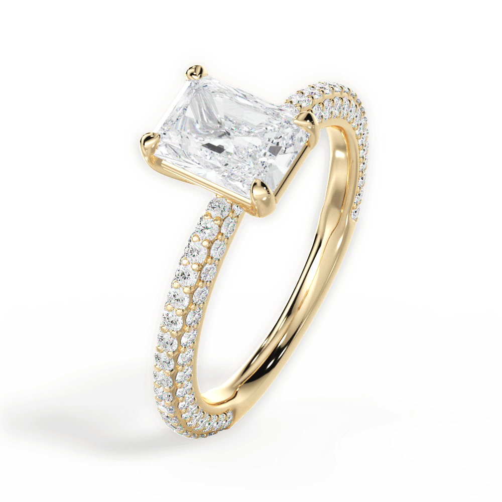 Kristen Radiant Cut Lab Grown Diamond 18Kt Yellow Gold Engagement Ring - View 4