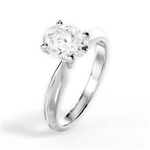 Aria Oval Cut Lab Grown Diamond Platinum Engagement Ring - View 4