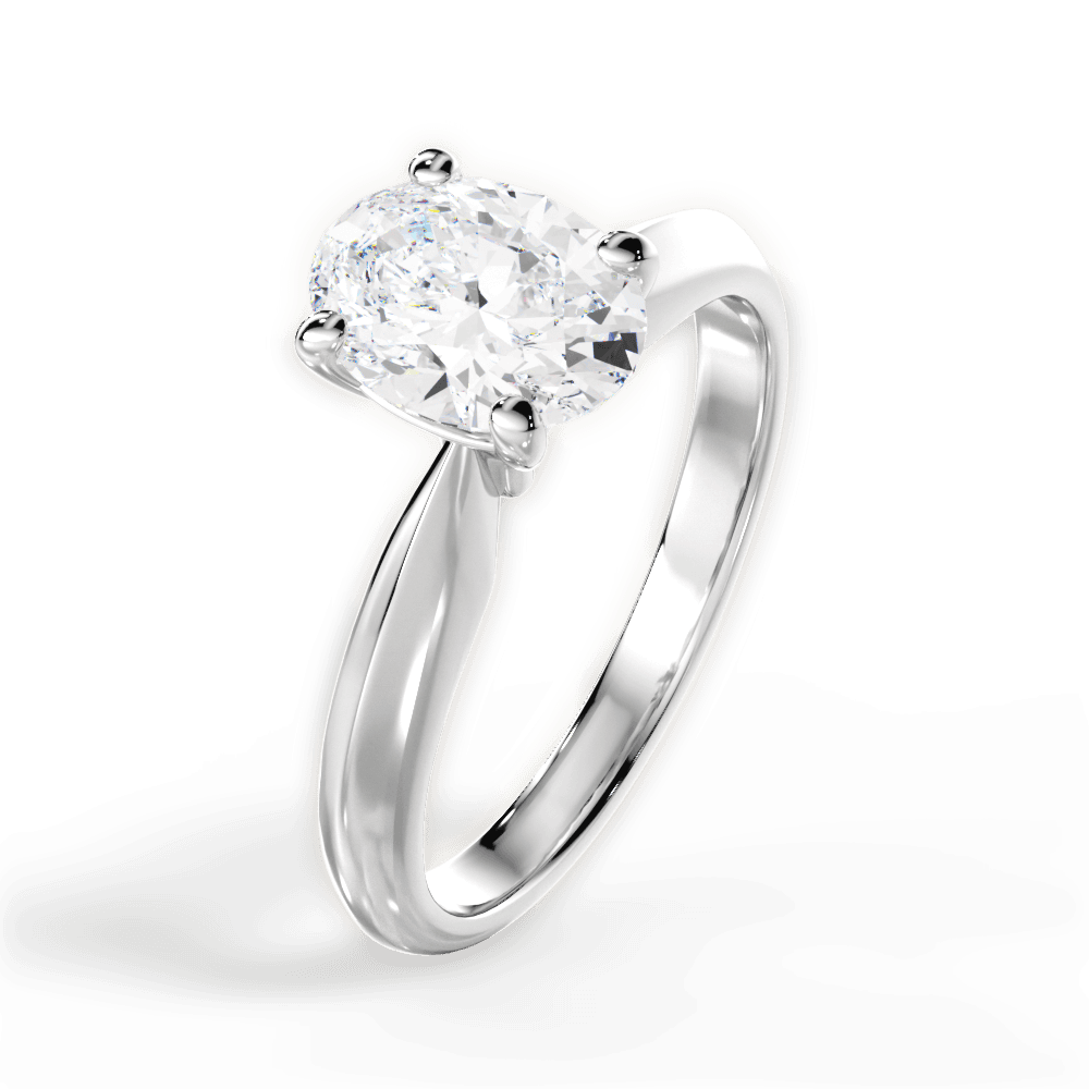 Aria Oval Cut Lab Grown Diamond 18Kt White Gold Engagement Ring - View 4