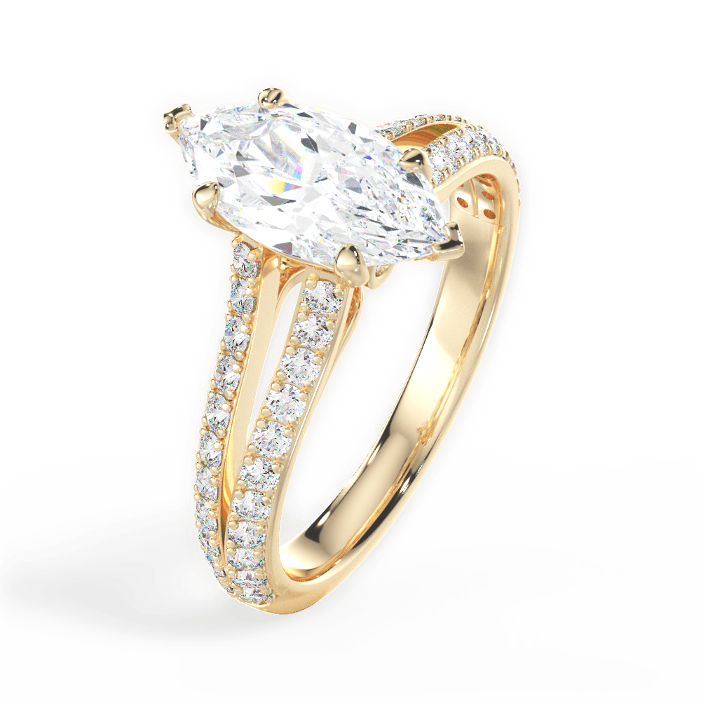 Kendra Marquise Cut Lab Grown Diamond 18Kt Yellow Gold Engagement Ring - View 4
