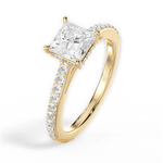Joan Princess Cut Lab Grown Diamond 18Kt Yellow Gold Engagement Ring - View 4