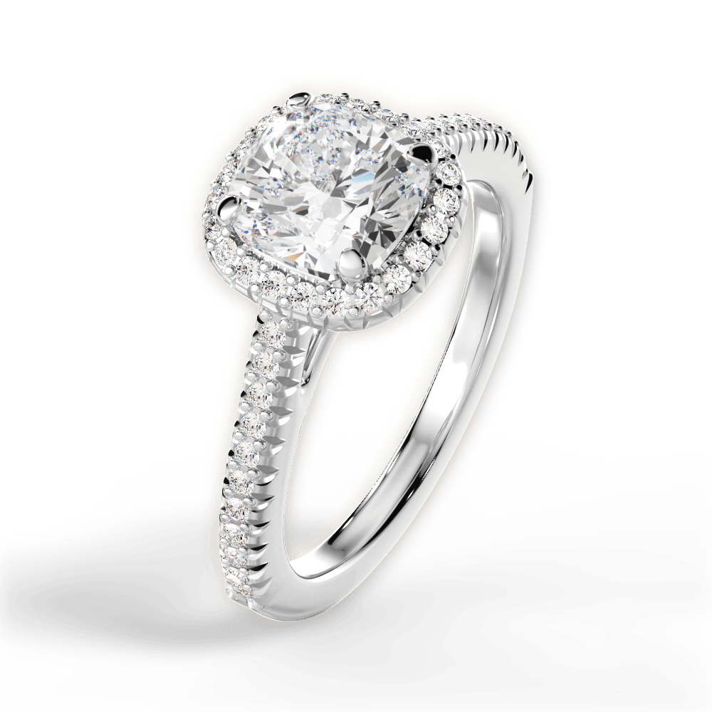 Jenny Cushion Cut Lab Grown Diamond Platinum Engagement Ring - View 4