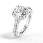 Jenny Cushion Cut Lab Grown Diamond Platinum Engagement Ring - View 4