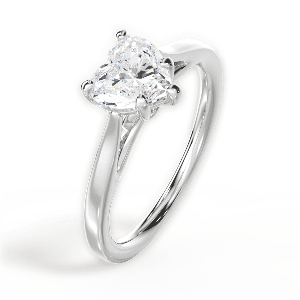 Angie Heart Cut Lab Grown Diamond Platinum Engagement Ring - View 3