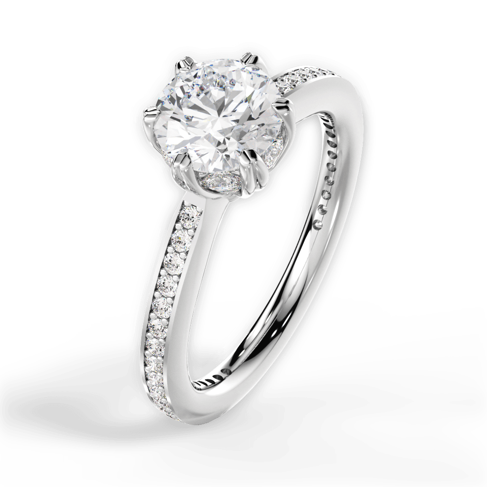Louise Round Cut Lab Grown Diamond Platinum Engagement Ring - View 4