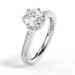 Louise Round Cut Lab Grown Diamond 14Kt White Gold Engagement Ring - View 4