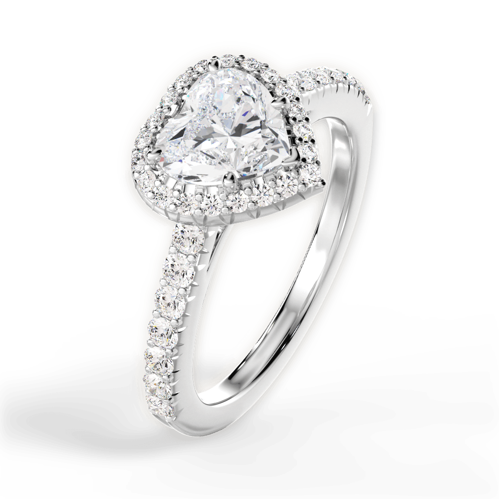Kathleen Heart Cut Lab Grown Diamond Platinum Engagement Ring - View 4