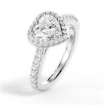Kathleen Heart Cut Lab Grown Diamond Platinum Engagement Ring - View 4