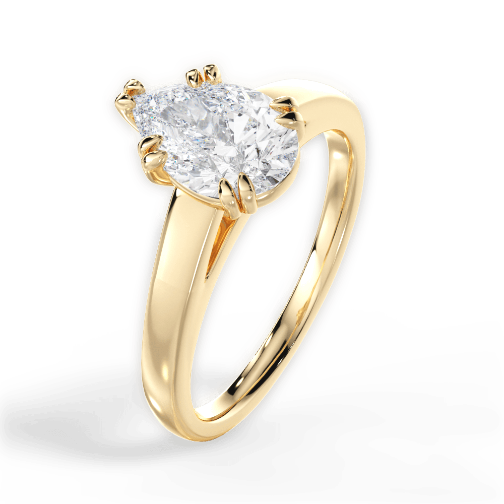 Courtney Pear Cut Lab Grown Diamond 18Kt Yellow Gold Engagement Ring - View 4