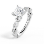 Edith Princess Cut Lab Grown Diamond Platinum Engagement Ring - View 2
