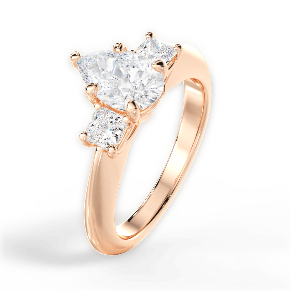 Dorothy Pear Cut Lab Grown Diamond 18Kt Rose Gold Engagement Ring - View 2