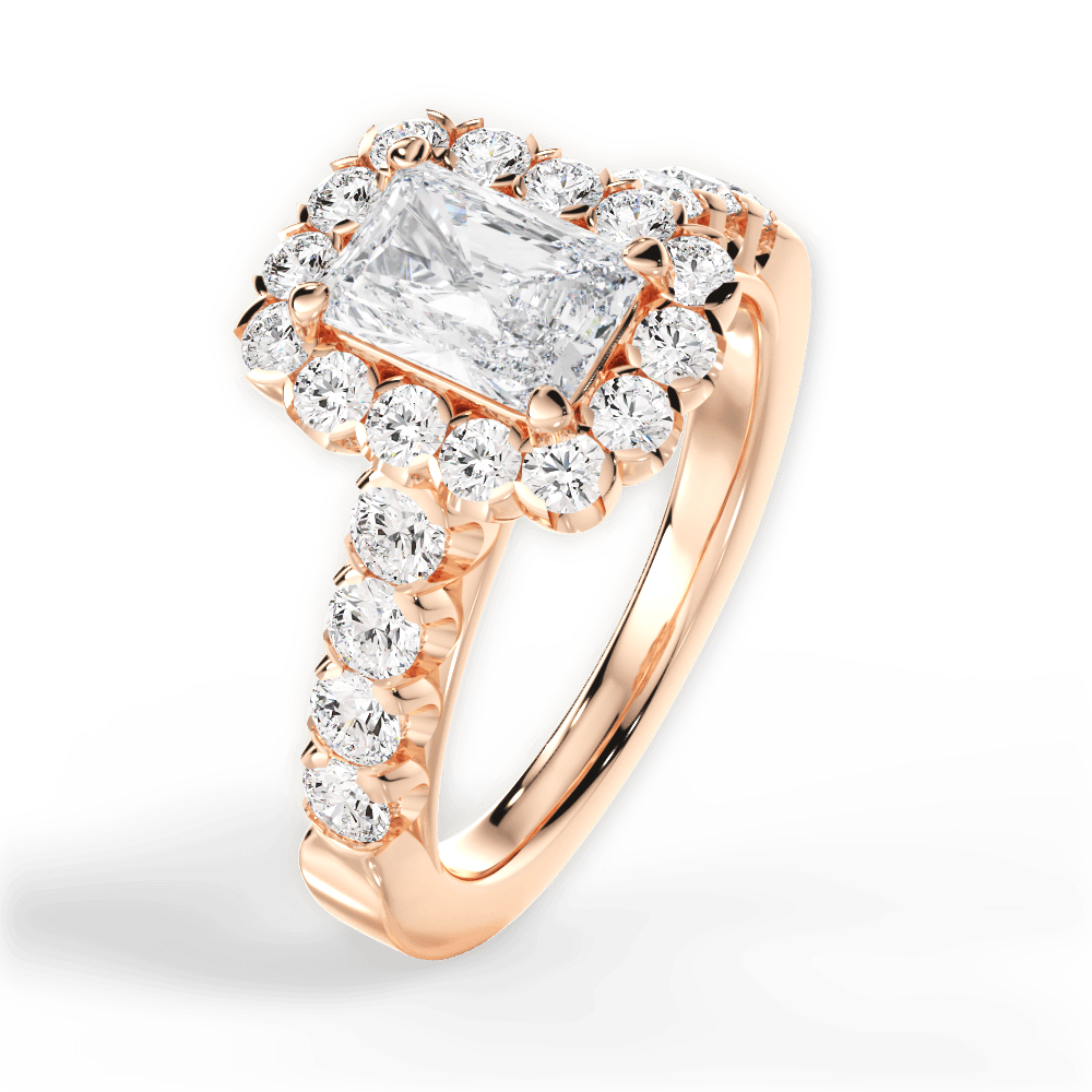 Lacey Radiant Cut Lab Grown Diamond 18Kt Rose Gold Engagement Ring - View 2