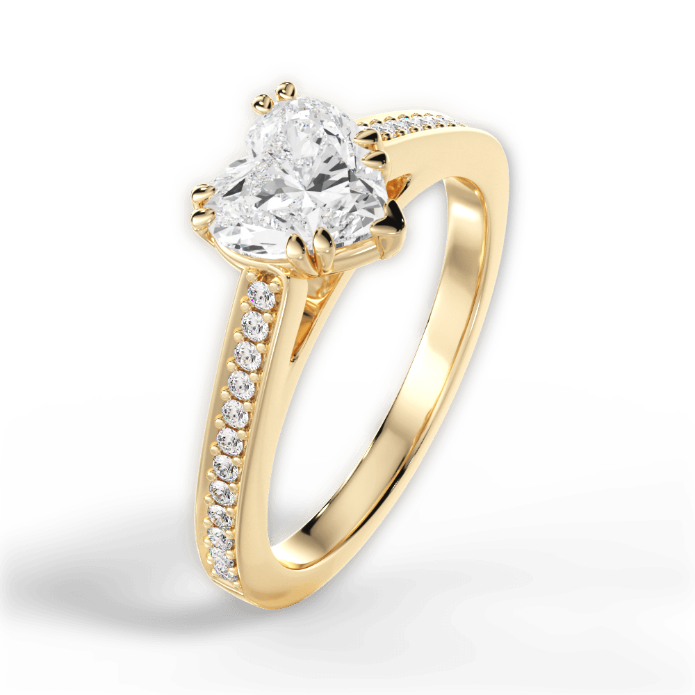 Denise Heart Cut Lab Grown Diamond 18Kt Yellow Gold Engagement Ring - View 4