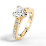 Denise Heart Cut Lab Grown Diamond 18Kt Yellow Gold Engagement Ring - View 4