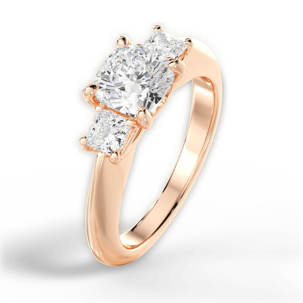 Dorothy Cushion Cut Lab Grown Diamond 18Kt Rose Gold Engagement Ring - View 3