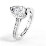Deanna Pear Cut Lab Grown Diamond Platinum Engagement Ring - View 2