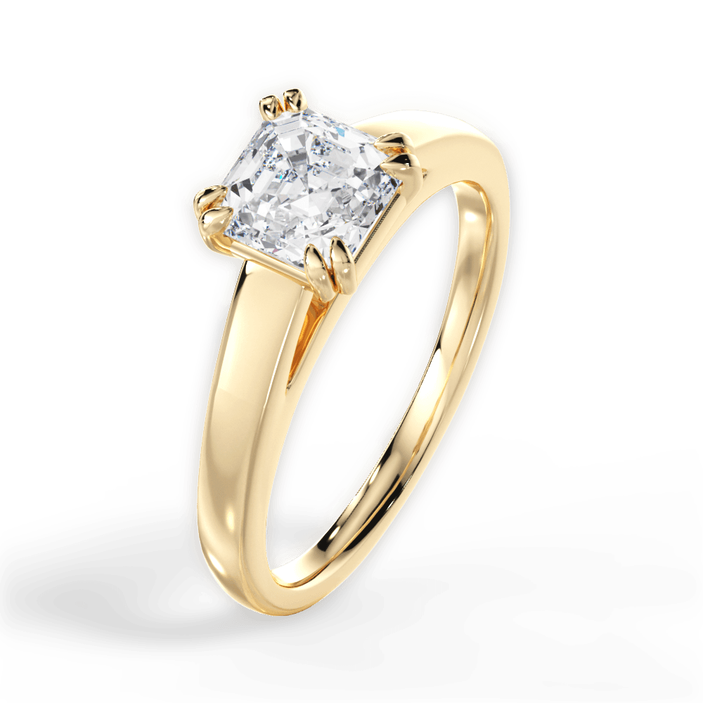 Courtney Asscher Cut Lab Grown Diamond 18Kt Yellow Gold Engagement Ring - View 4