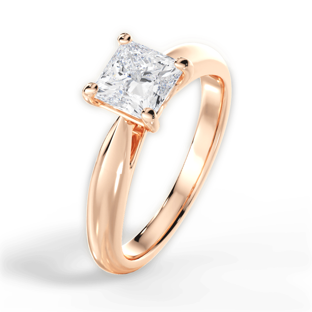 Colleen Princess Cut Lab Grown Diamond 18Kt Rose Gold Engagement Ring - View 4