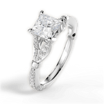 Geraldine Princess Cut Lab Grown Diamond Platinum Engagement Ring - View 2