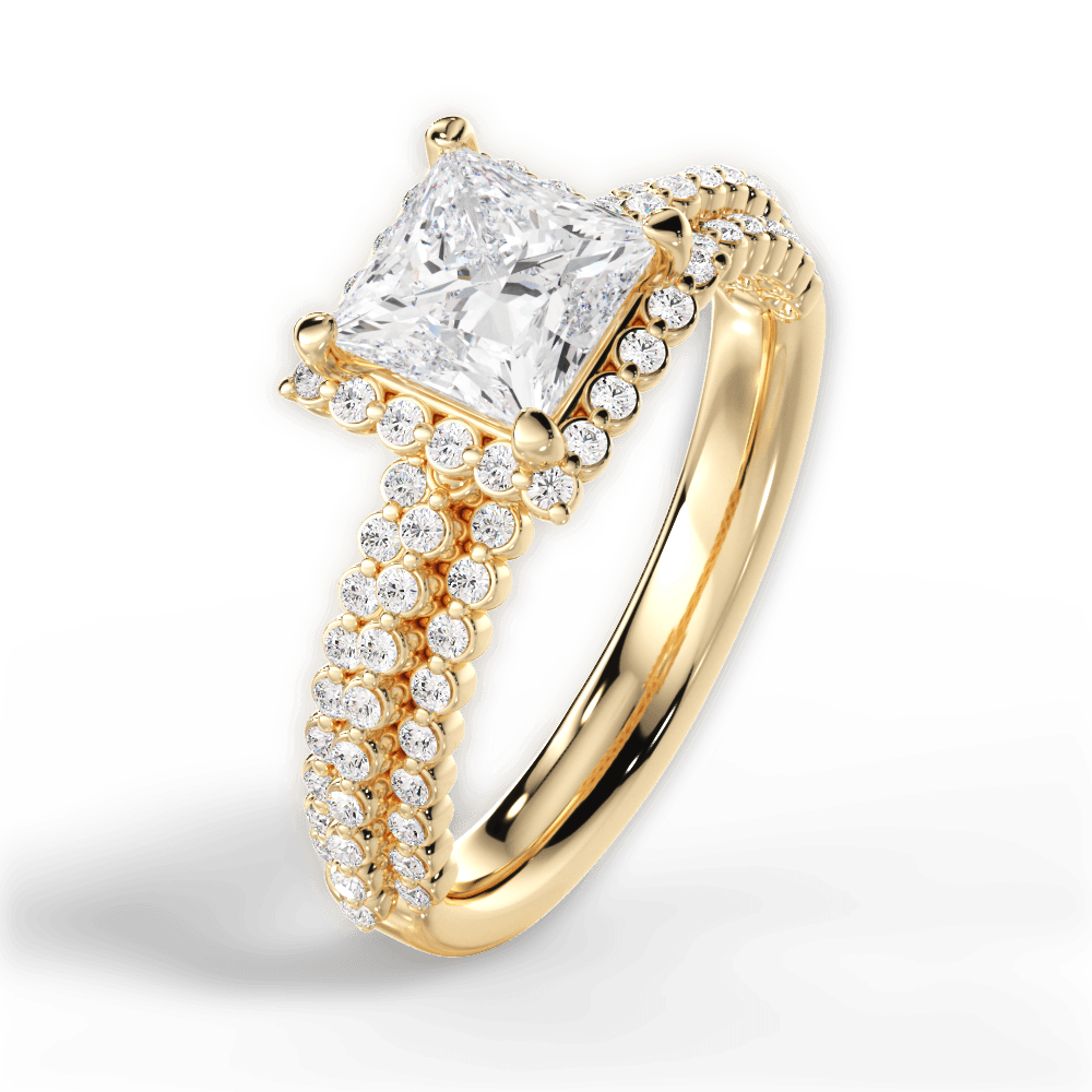 Jocelyn Princess Cut Lab Grown Diamond 18Kt Yellow Gold Engagement Ring - View 2