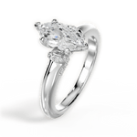 Florence Marquise Cut Lab Grown Diamond 18Kt White Gold Engagement Ring - View 4