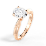Beth Oval Cut Lab Grown Diamond 18Kt Rose Gold Engagement Ring - View 2