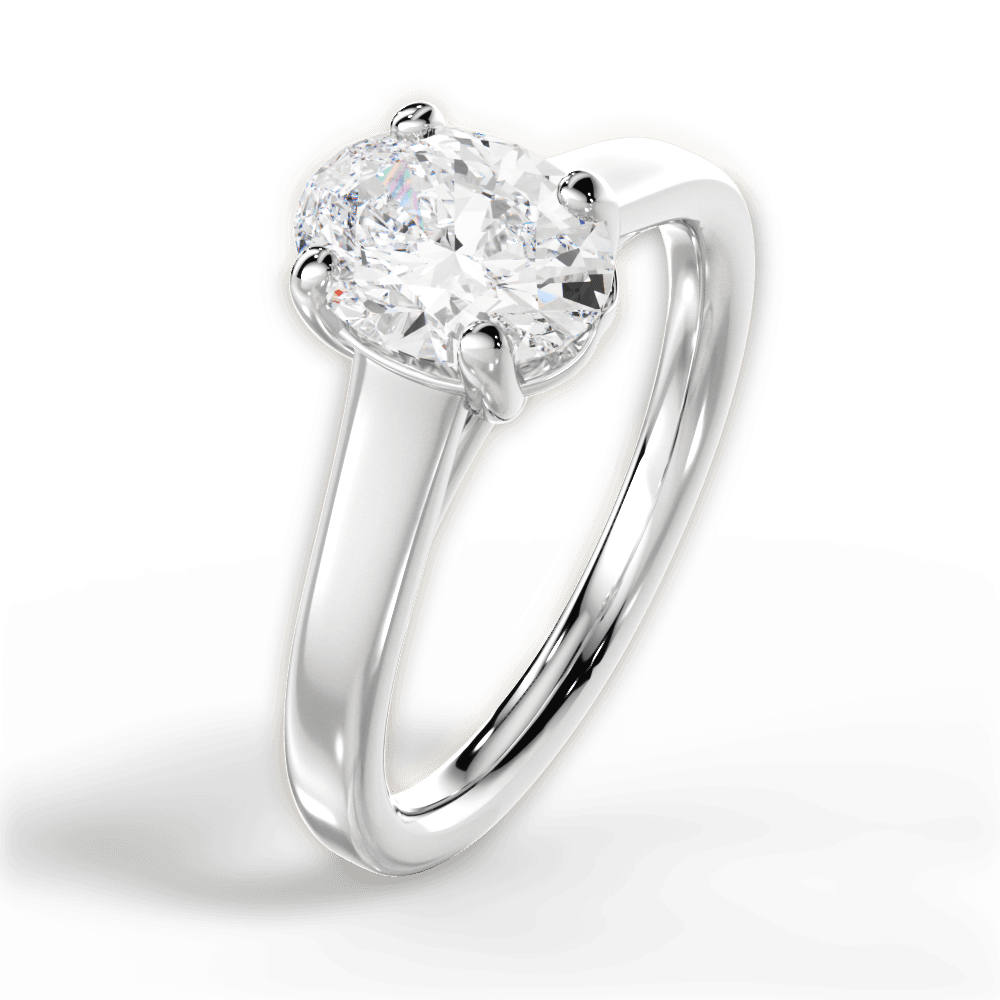 Ariana Oval Cut Lab Grown Diamond Platinum Engagement Ring - View 2