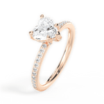 Janice Heart Cut Lab Grown Diamond 18Kt Rose Gold Engagement Ring - View 4