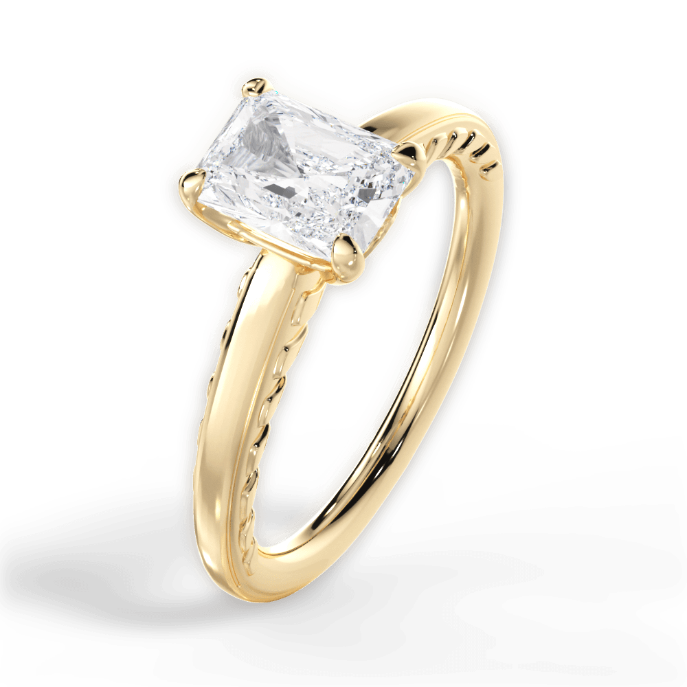 Annette Radiant Cut Lab Grown Diamond 18Kt Yellow Gold Engagement Ring - View 4