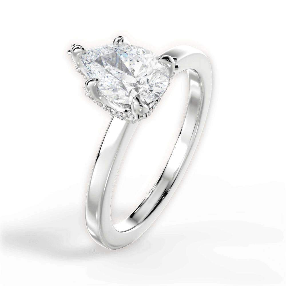 Gemma Pear Cut Lab Grown Diamond 18Kt White Gold Engagement Ring - View 4