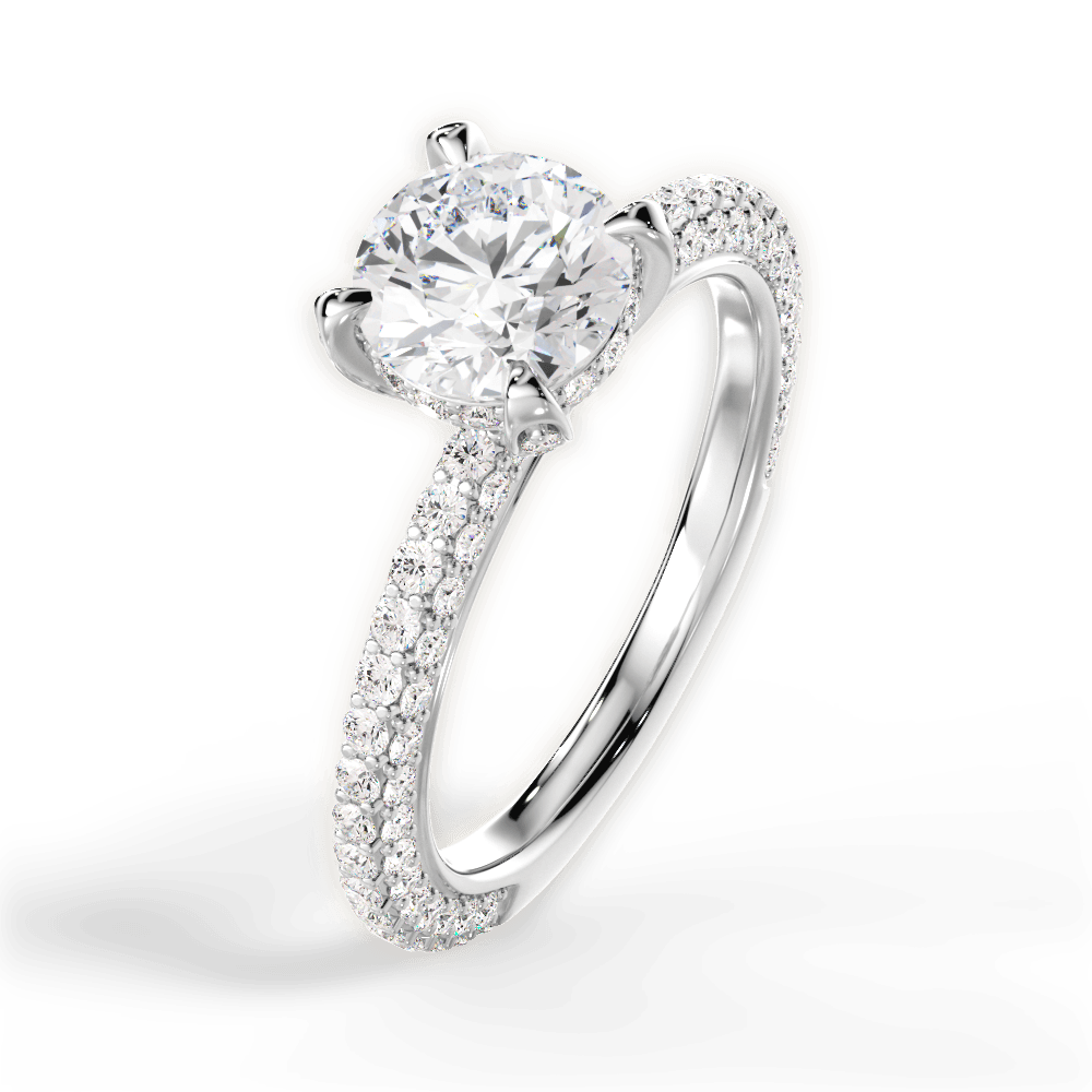 Madeline Round Cut Lab Grown Diamond Platinum Engagement Ring - View 4