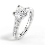 Delia Heart Cut Lab Grown Diamond Platinum Engagement Ring - View 3