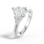 Celeste Pear Cut Lab Grown Diamond Platinum Engagement Ring - View 2