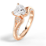 Isabel Heart Cut Lab Grown Diamond 18Kt Rose Gold Engagement Ring - View 2