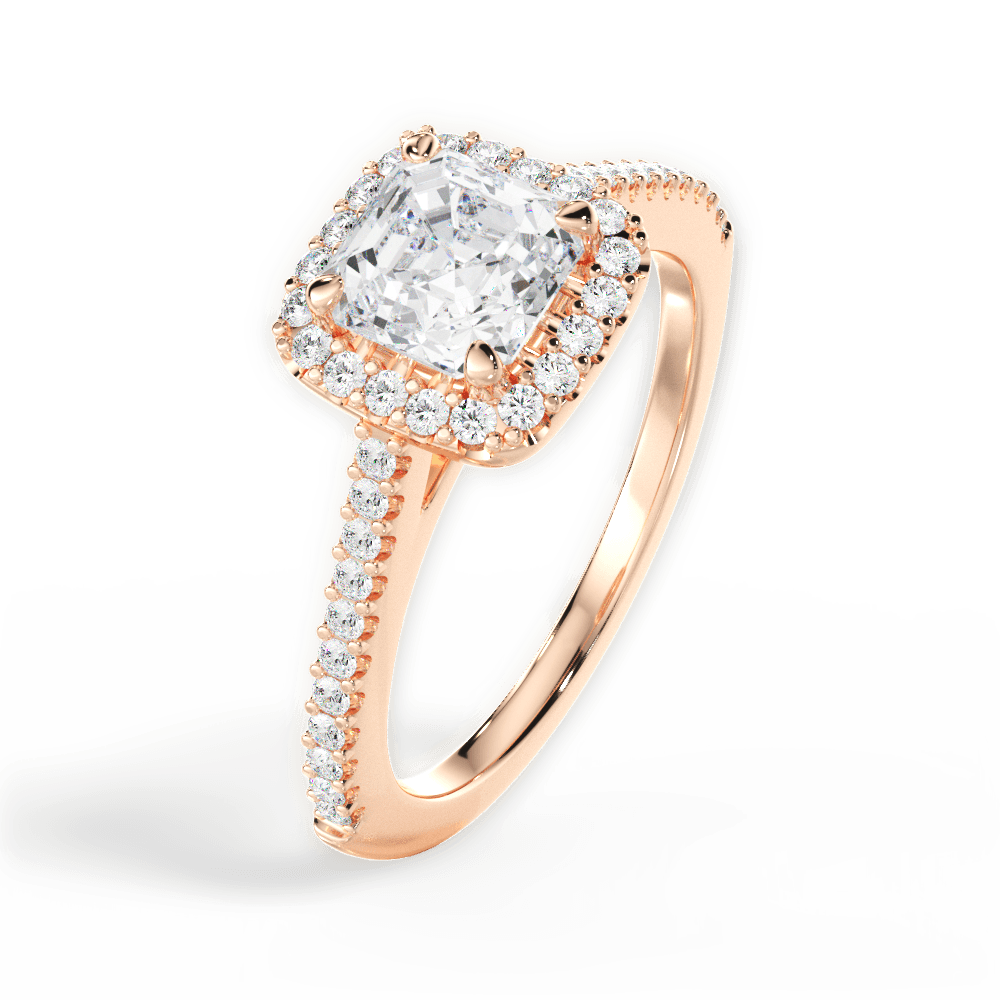 Jeanne Asscher Cut Lab Grown Diamond 18Kt Rose Gold Engagement Ring - View 4