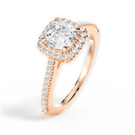 Jeanne Asscher Cut Lab Grown Diamond 18Kt Rose Gold Engagement Ring - View 4