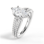 Jessica Marquise Cut Lab Grown Diamond 14Kt White Gold Engagement Ring - View 3
