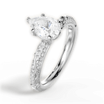 Gloria Pear Cut Lab Grown Diamond 14Kt White Gold Engagement Ring - View 4