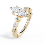 Edith Marquise Cut Lab Grown Diamond 18Kt Yellow Gold Engagement Ring - View 4