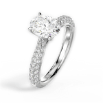 Kira Oval Cut Lab Grown Diamond 14Kt White Gold Engagement Ring - View 4