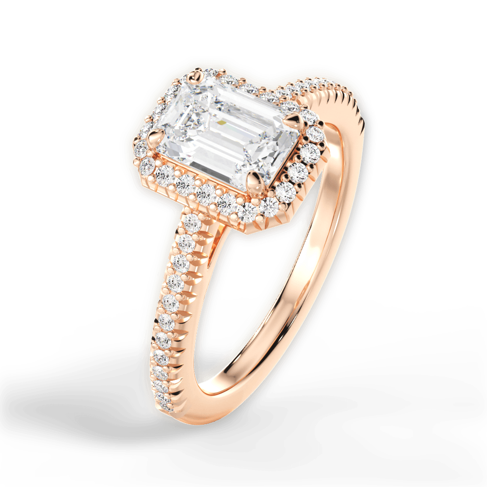 Jenny Emerald Cut Lab Grown Diamond 18Kt Rose Gold Engagement Ring - View 4