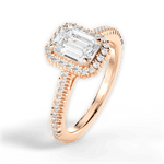 Jenny Emerald Cut Lab Grown Diamond 18Kt Rose Gold Engagement Ring - View 4