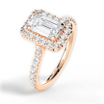 Ingrid Emerald Cut Lab Grown Diamond 18Kt Rose Gold Engagement Ring - View 3