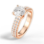 Kayla Round Cut Lab Grown Diamond 18Kt Rose Gold Engagement Ring - View 3
