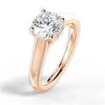 Ariana Round Cut Lab Grown Diamond 18Kt Rose Gold Engagement Ring - View 3