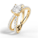Lauren Asscher Cut Lab Grown Diamond 18Kt Yellow Gold Engagement Ring - View 2